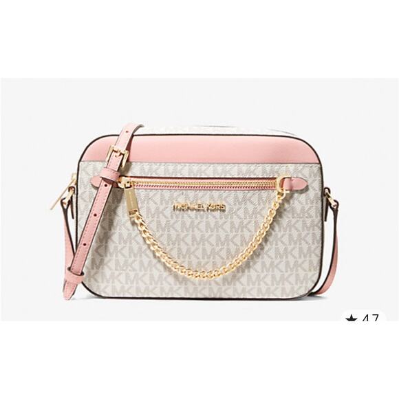 NWT/MICHAEL KORS/Jet Set Large Logo Crossbody Bag-Powder Blush - Picture 1 of 1